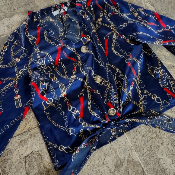 Satin blouse «the chains» - Picture 1 of 3